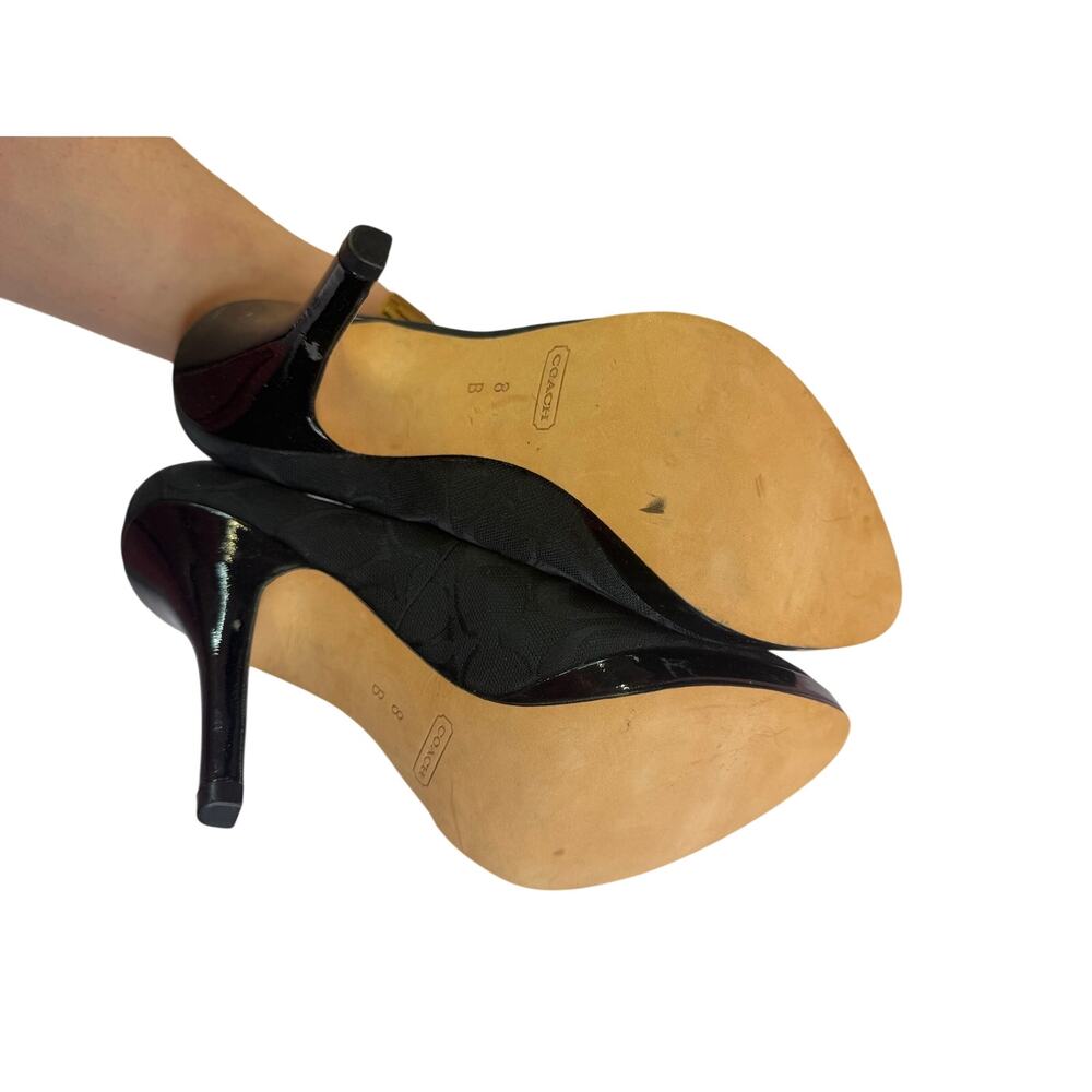 COACH Caya Signature C Platform High Heels Pumps Black Sz 8 - Picture 8 of 8